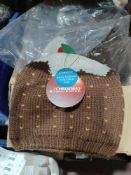 24 X NEW PACKAGED CHRISTMAS PUDDING HATS ONE SIZE - PCK