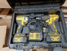 DEWALT DCK2060M2T-SFGB 18V 4.0AH LI-ION XR BRUSHLESS CORDLESS TWIN PACK WITH 2 BATTERIES CHARGER AND