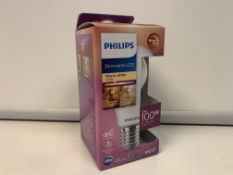 36 X BRAND NEW PHILIPS DIMMABLE WARM WHITE 2700K 12W = 100W E27 LIGHT BULBS RRP £11 EACH R2