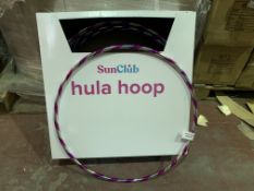 36 X NEW SUNCLUB HULA HOOPS IN ASSORTED COLOURS (ROW5)