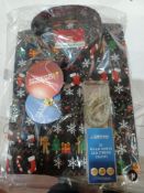 12 X PIECE MIXED CHRISTMAS LOT INCLUDING CHRISTMAS DESIGN SHIRTS MEDIUM & WARM WHITE LED STRING