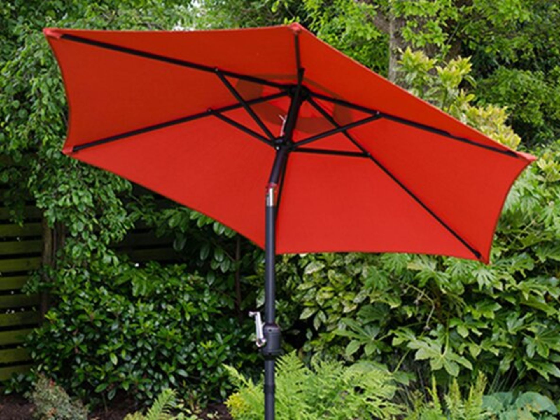 2 X NEW BOXED LUCEAR 2M ROUND GARDEN PARASOLS (ROW 4)