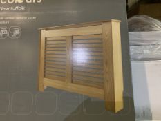 NEW BOXED OAK VENEER RADIATOR COVER - MEDIUM. SIZE 1195MM(L)X900mm(h)x200mm(d) (ROW 5)