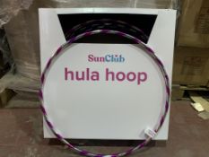 48 X NEW SUNCLUB HULA HOOPS IN ASSORTED COLOURS (ROW5)