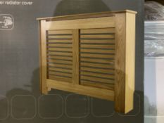 NEW BOXED OAK VENEER RADIATOR COVER - MEDIUM. SIZE 1195MM(L)X900mm(h)x200mm(d) (ROW 5)