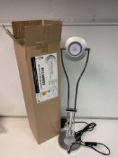 10 X NEW BOXED DESIGNER 5W LED ADJUSTABLE DESK LAMP WITH IN-LINE SWITCH. RRP £52 EACH (ROW9).