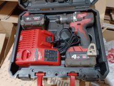 MILWAUKEE M18 CBLPD-402C 18V 4.0AH LI-ION REDLITHIUM BRUSHLESS CORDLESS COMBI DRILL WITH 2 BATTERIES