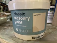 8 X BRAND NEW 10L TUBS OF CLASSIC MASONARY ALL WEATHER RESISTANT PAINT R3