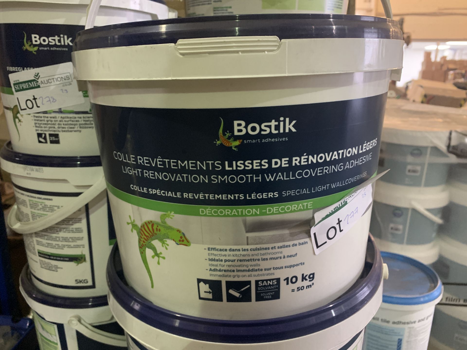 11 X BRAND NEW 10KG BOSTIK TUBS OF LIGHT RENOVATION SMOOTH WALLCOVERING ADHESIVE R3