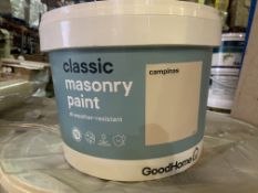 8 X BRAND NEW 10L TUBS OF CLASSIC MASONARY ALL WEATHER RESISTANT PAINT R3