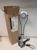 10 X NEW BOXED DESIGNER 5W LED ADJUSTABLE DESK LAMP WITH IN-LINE SWITCH. RRP £52 EACH (ROW9).