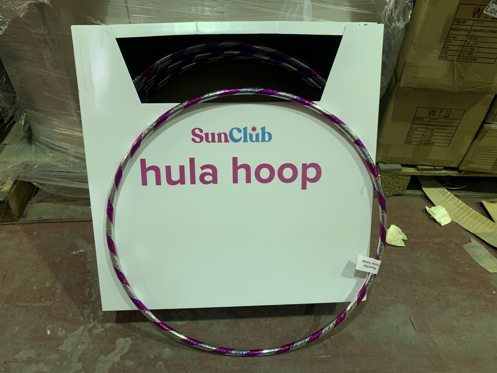 48 X NEW SUNCLUB HULA HOOPS IN ASSORTED COLOURS (ROW5)