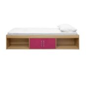 NEW BOXED Dakota Wooden Single Cabin Bed In High Gloss Pink And Matt Oak. RRP £499.95. The Dakota