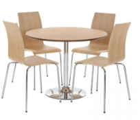 NEW BOXED Set Of Four Soho Oak Veneer Dining Chairs. RRP £120 each, total lot RRP £480. The