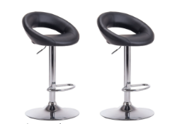 2 x NEW BOXED Gina Black Swivel Bar stools. (T/ROOM) Add style to your home with these black Gina