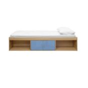 NEW BOXED Dakota Wooden Single Cabin Bed In High Gloss Blue And Matt Oak. RRP £499.95. The Dakota