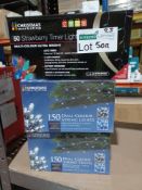 NEW BOXED 9 X MIXED CHRISTMAS LIGHTS LOT INCLUDING LED TIMER LIGHTS & DUAL COLOUR WHITE & BLUE