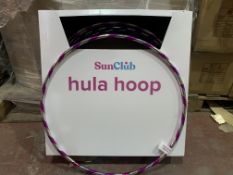 36 X NEW SUNCLUB HULA HOOPS IN ASSORTED COLOURS (ROW5)