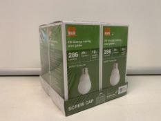 200 X NEW PACKAGED B & Q 7W ENERGY SAVING MINI GLOBE LOGHT BULBS E27 FITTING. (ROW7)