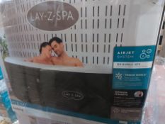 BOXED Lay-Z-Spa Miami 4 person Spa HOT TUB. RRP £499. UNCHECKED/UNTESTED (IN A BROWN BOX)