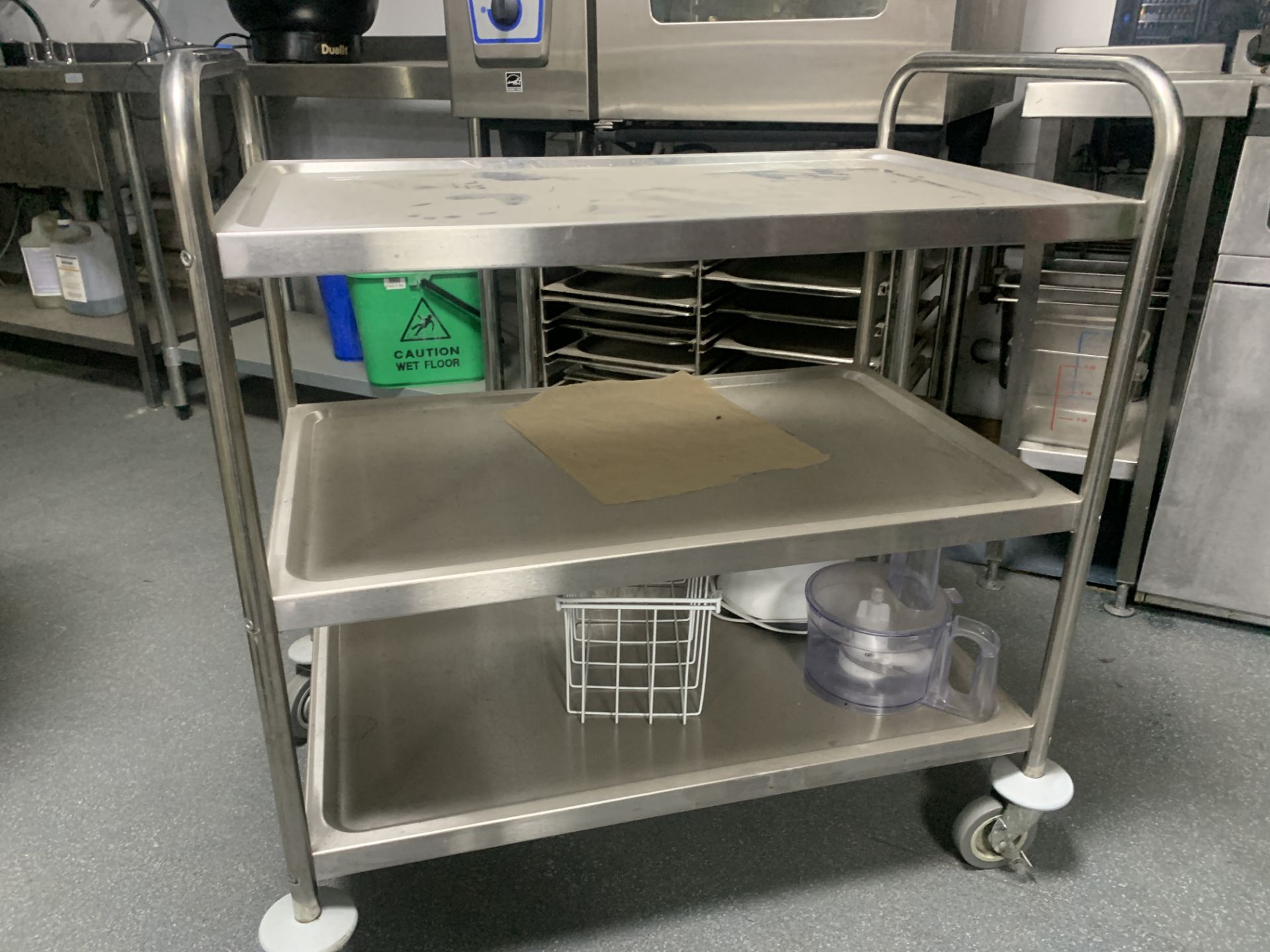 3 TIER STAINLESS STEEL PORTABLE SERVING PLATFORM 860W X 920H X 500D - Image 2 of 2