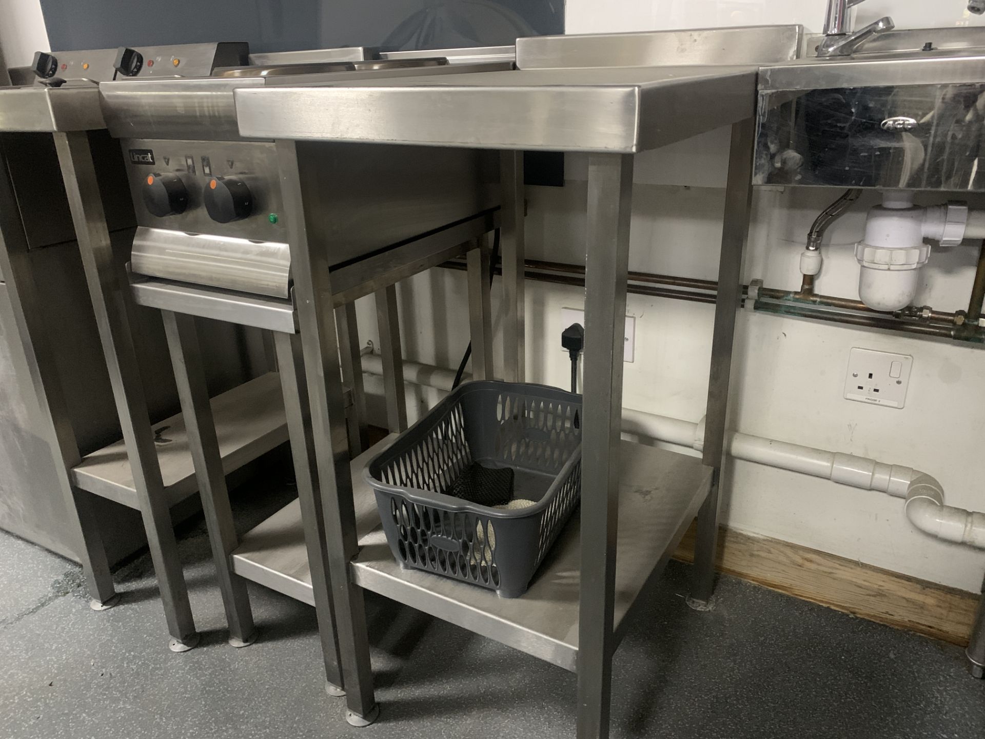 STAINLESS STEEL PREP TABLE WITH UNDERSHELF 900H X 660D X 450W - Image 2 of 2