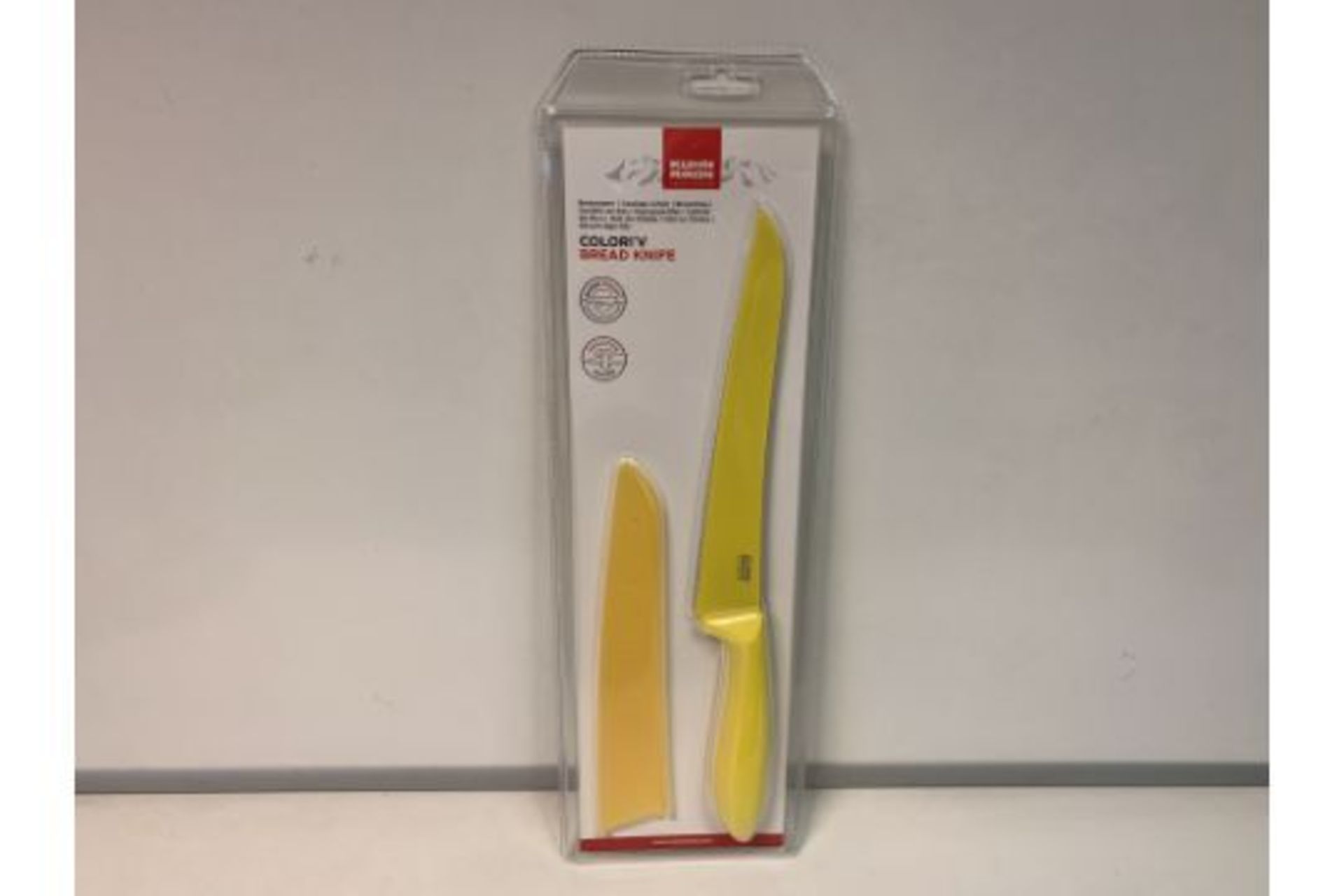 24 X NEW PACKAGED KUHN RIKON SWISS DESIGN BREAD KNIFES (ROW10) 18+ ONLY - ID MAY BE REQUIRED