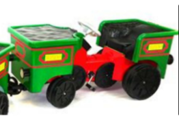 PALLET TO CONTAIN 8 x TRAIN STYLE PEDAL RIDE ON TOYS ( RETURNS )