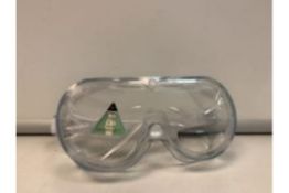 PALLET TO CONTAIN 400 X NEW PACKAGED ANTI FOG SAFETY GOGGLES. EN166 CERTIFIED. RRP £6.97 EACH. (