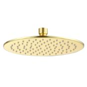 (SP94) New Union Shower Head Round 250mm - Brushed Brass. - Brushed brass - Brass construction