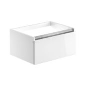 (SUP171) New Carino 600 mm 1 Drawer Wall Hung Vanity Unit. White Gloss. Fully Handle less Design.