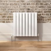 new and boxed 600x600mm Gloss White Double Flat Panel Horizontal Radiator - Premium. RRP £564.99.