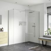 (SP196) New Wetroom Side Panel 700mm - 8mm toughened safety glass ,Concealed fixings, 20mm