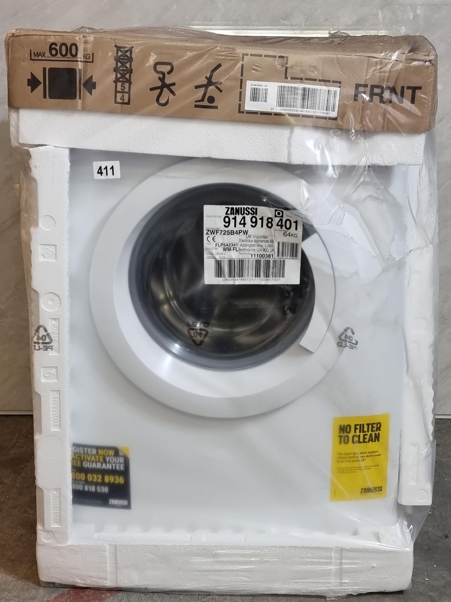 ZANU ZWF725B4PW WASHING MACHINE