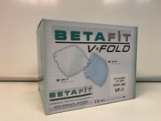 480 X BRAND NEW BETAFIT V FOLD DISPOSABLE REPIRATORS EXPIRE MARCH 2018 R9