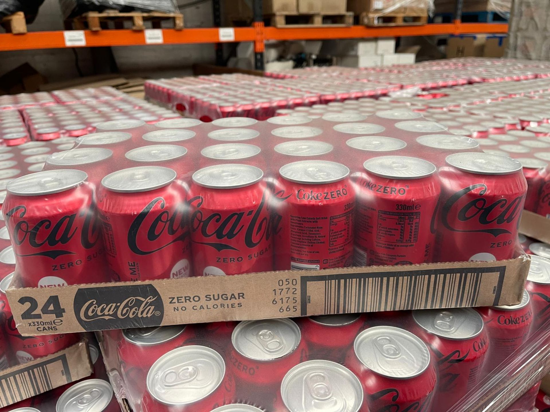144 X 330ML CANS OF COCA COLA ZERO 6 CASES OF 24 CANS NOTE PAST BEST BEFORE END 30.09.2021 (ROW6)
