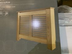 NEW BOXED OAK VENEER RADIATOR COVER - MEDIUM. SIZE 1195MM(L)X900mm(h)x200mm(d) (ROW 5)