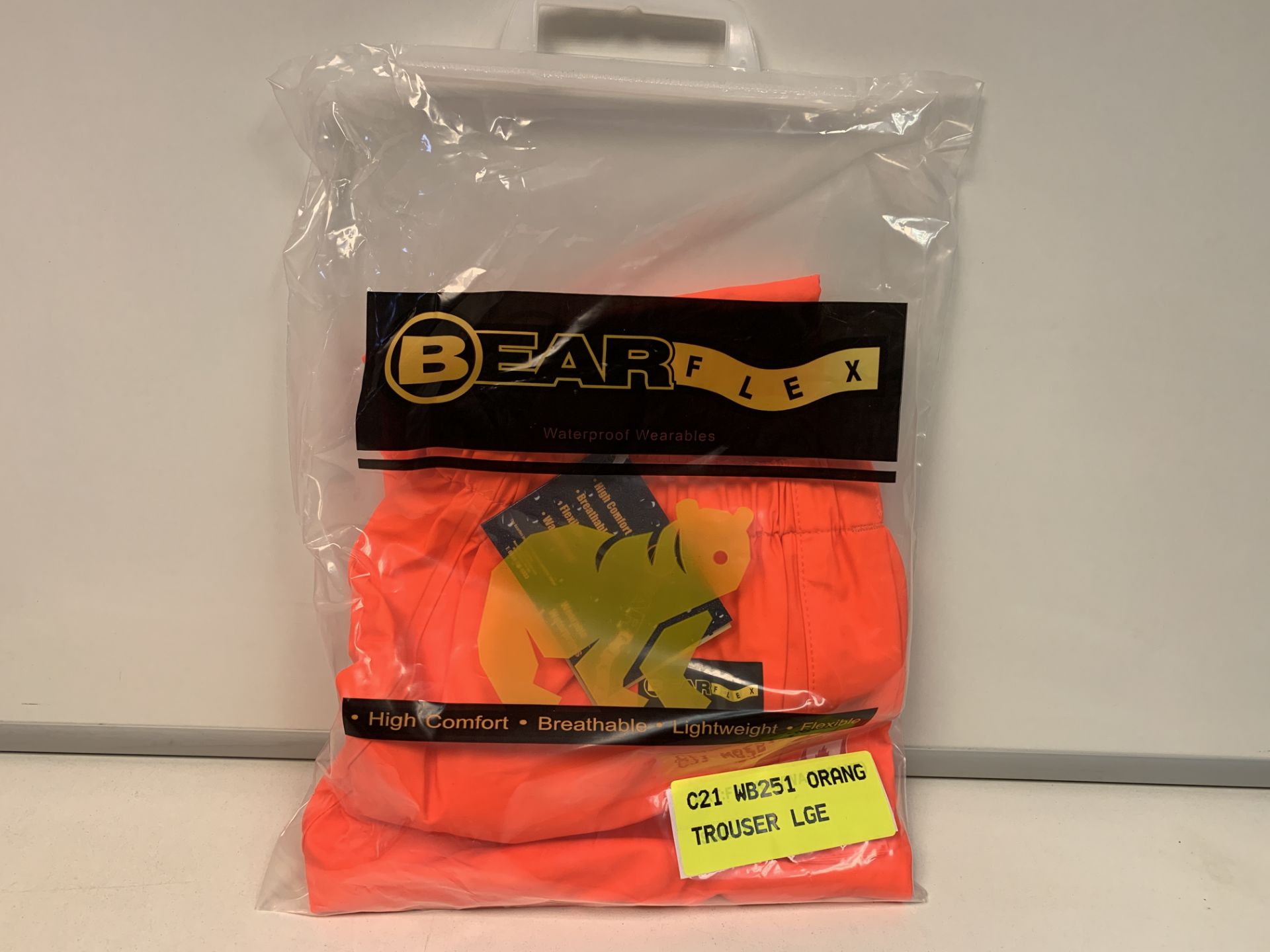 18 X BRAND NEW BEAR FLEX WATER PROOF HIGH VIS TROUSERS SIZE LARGE R4