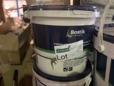 12 X BRAND NEW 5KG TUBS OF BOSTIK FIBREGLASS WALLCOVERING ADHESIVE R3