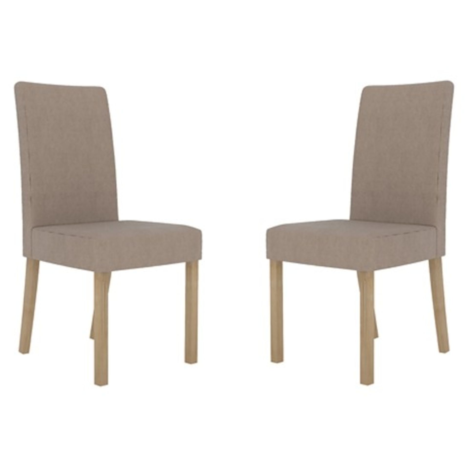 NEW BOXED Set of Four Melodie Beige Linen Fabric Dining Chairs. RRP £299.95 per pair, total lot