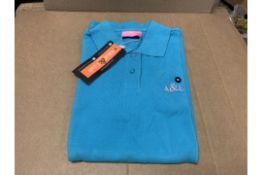 20 X BRAND NEW WOMENS ALTOF & LYALL PREMIUM POLO SHIRTS BLUE ATOLL IN VARIOUS SIZES RRP £25 - ER