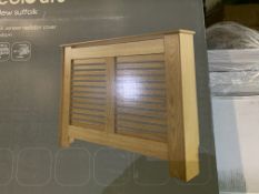 NEW BOXED OAK VENEER RADIATOR COVER - MEDIUM. SIZE 1195MM(L)X900mm(h)x200mm(d) (ROW 5)