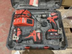 MILWAUKEE M18 CBLPP2A-402C 18V 4.0AH LI-ION REDLITHIUM BRUSHLESS CORDLESS COMBI DRILL & IMPACT