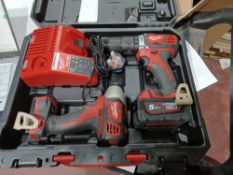 MILWAUKEE M18 CBLPP2A-402C 18V 4.0AH LI-ION REDLITHIUM BRUSHLESS CORDLESS COMBI DRILL & IMPACT