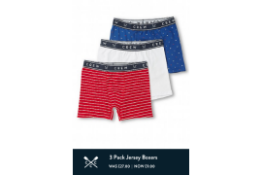 BRAND NEW CREW CLOTHING PACK OF 3 MIXED BOXER SHORTS SIZE XL RRP £35 - 1