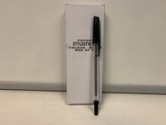 200 X BRAND NEW PACKS OF 10 STYLOSTIK BLACK PENS R4