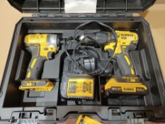 DEWALT DCK2060D2T-SFGB 18V 2.0AH LI-ION XR BRUSHLESS CORDLESS COMBI DRILL AND IMPACT DRIVER TWIN