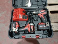 MILWAUKEE M18 CBLPP2A-402C 18V 4.0AH LI-ION REDLITHIUM BRUSHLESS CORDLESS COMBI DRILL & IMPACT