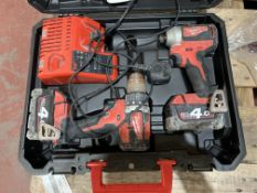 MILWAUKEE M18 CBLPP2A-402C 18V 4.0AH LI-ION REDLITHIUM BRUSHLESS CORDLESS COMBI DRILL & IMPACT