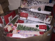 BOX PALLET OF SUPERMARKET RETURN CHRISTMAS TREES PW